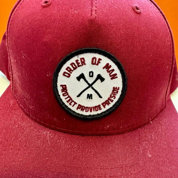 Order Of Man Maroon Mens SnapBack Trucker Hat. Gently Used - Picture 2 of 8